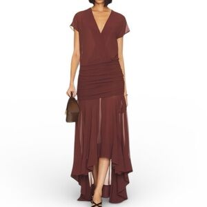 NEW L'Academie Mette Dress in Chocolate Brown